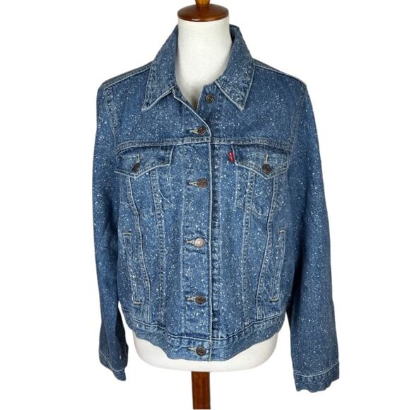 NWT Levi’s Night School Paint Splatter Original Trucker Denim Jacket Size XL - Picture 1 of 10